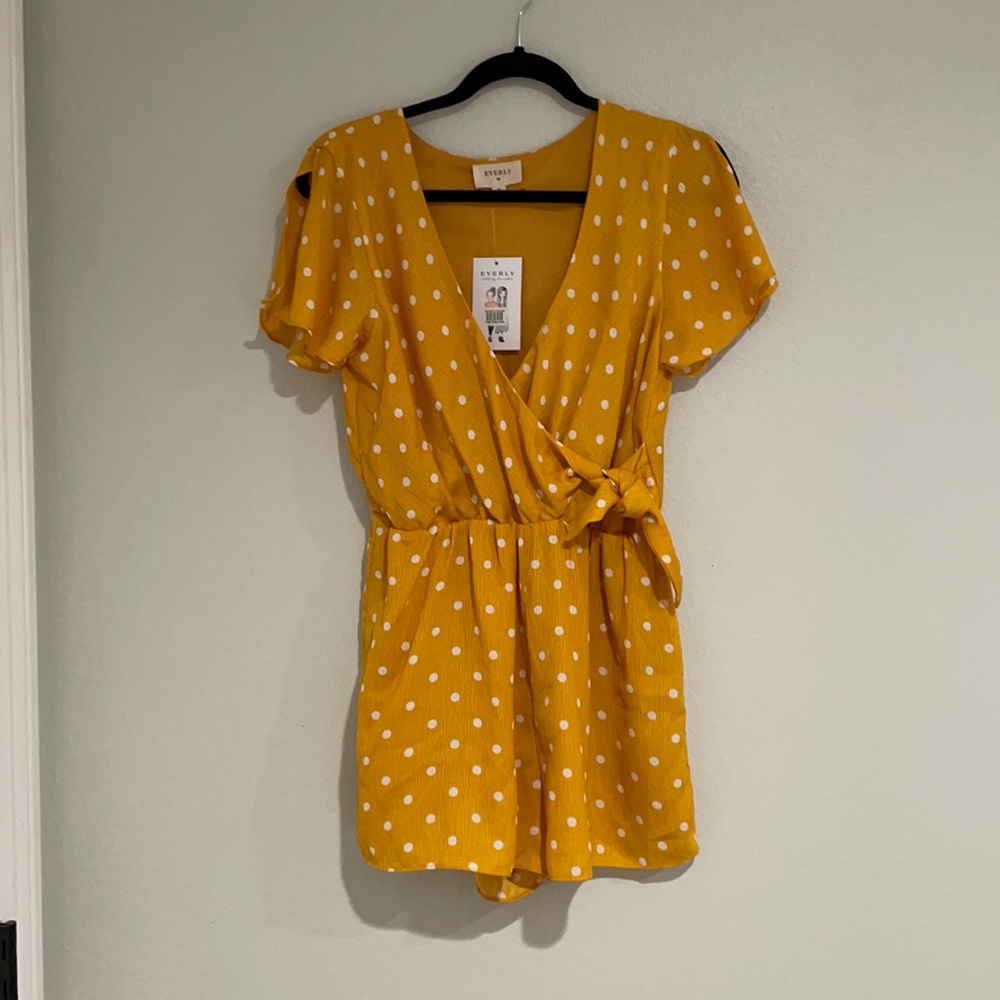 Everly Yellow Polka Dot Romper